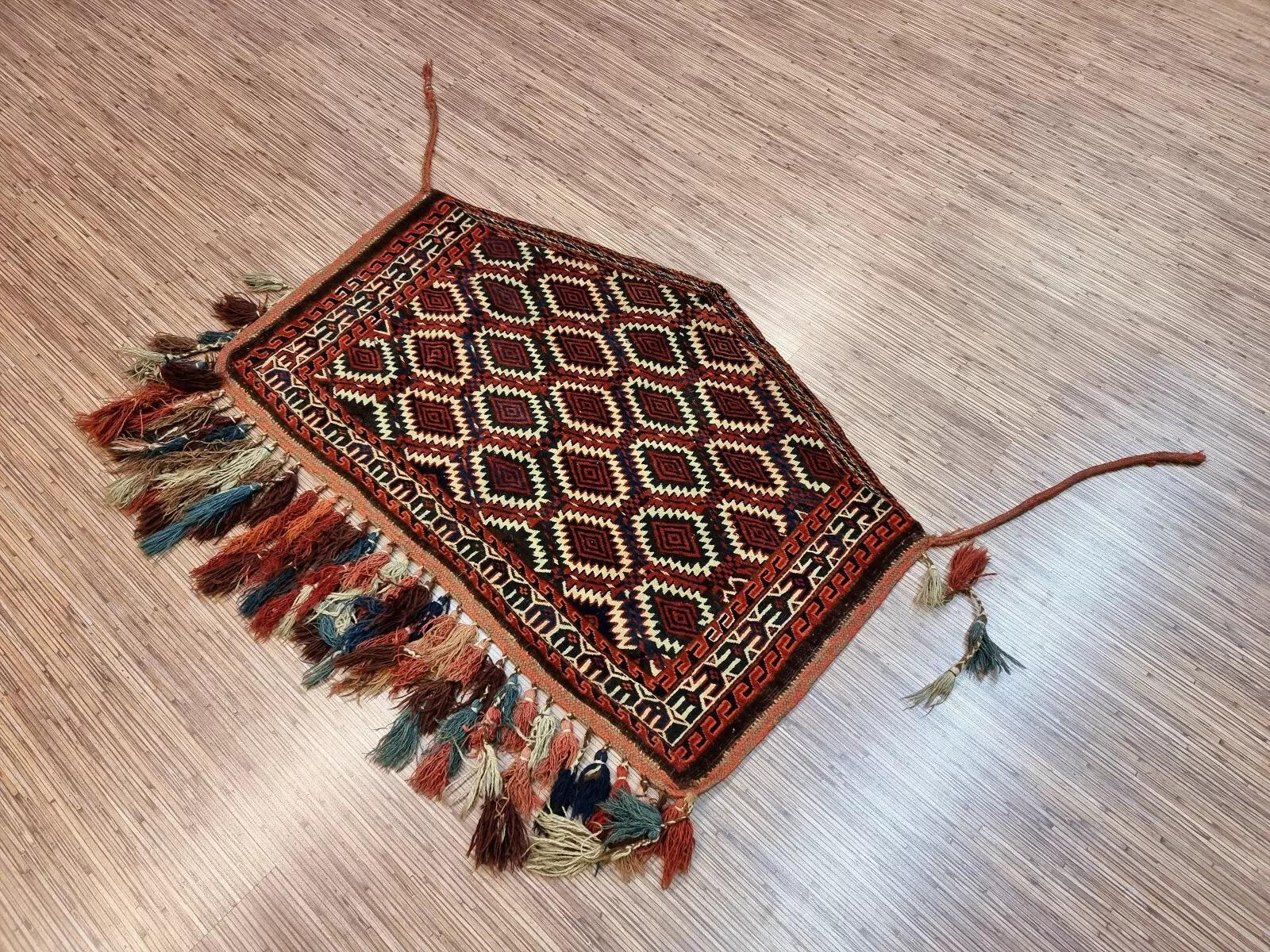 Noué à la main Tapis Asmalik turc ancien de collection fait à la main de 2,5' x 3,8' 1900s - 1D201 en vente