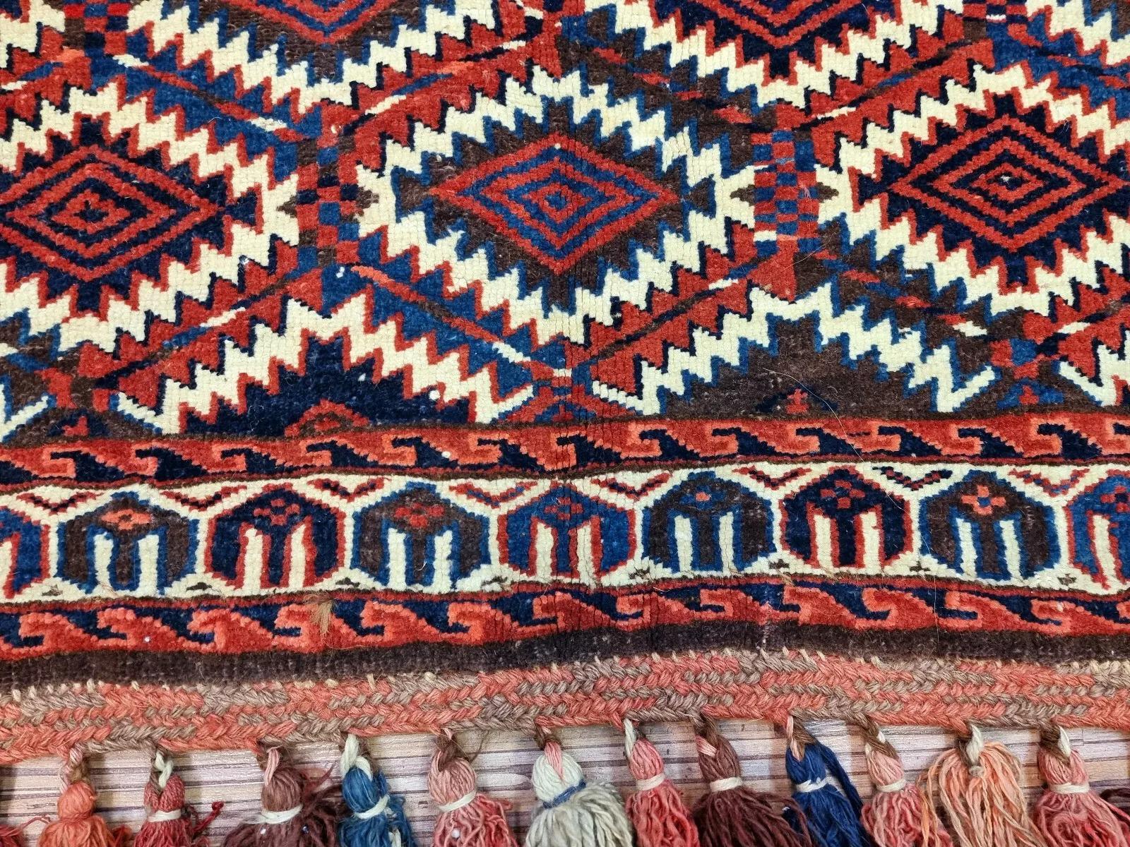Tapis Asmalik turc ancien de collection fait à la main de 2,5' x 3,8' 1900s - 1D201 Bon état - En vente à Bordeaux, FR