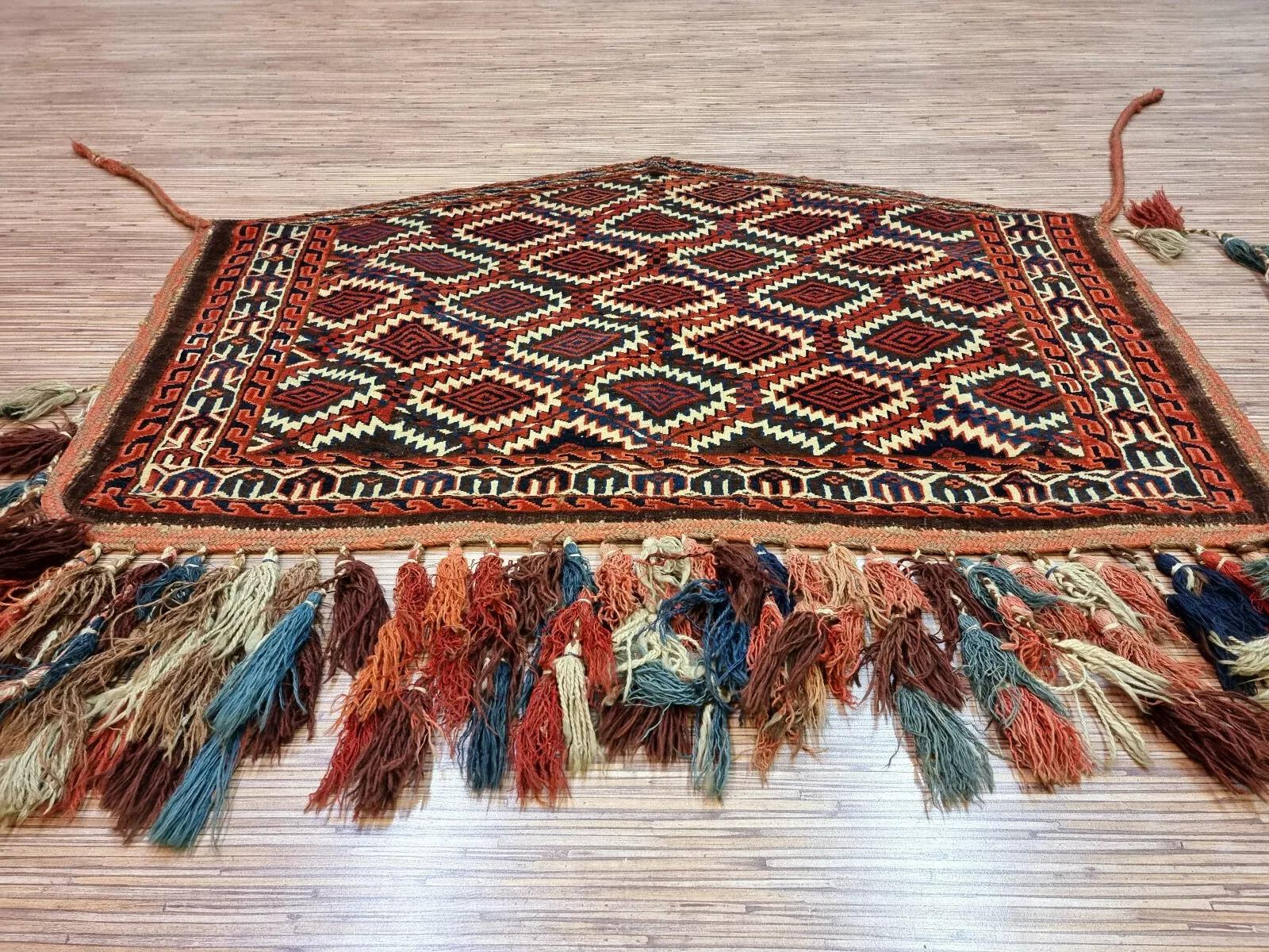 Début du 20ème siècle Tapis Asmalik turc ancien de collection fait à la main de 2,5' x 3,8' 1900s - 1D201 en vente