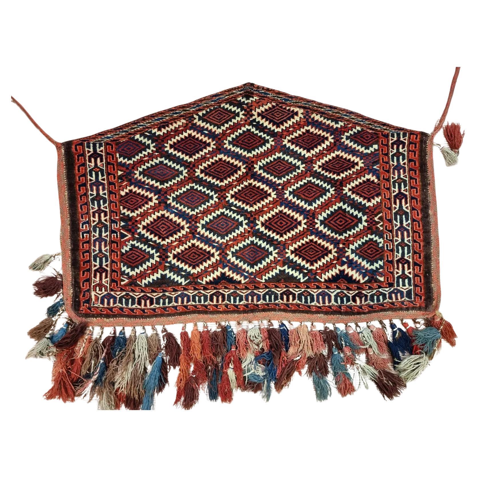 Tapis Asmalik turc ancien de collection fait à la main de 2,5' x 3,8' 1900s - 1D201