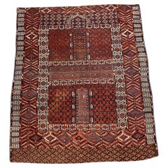 Handgefertigter antiker türkischer Engsi-Teppich 3.9' x 4,6', 1880er Jahre - 1N58