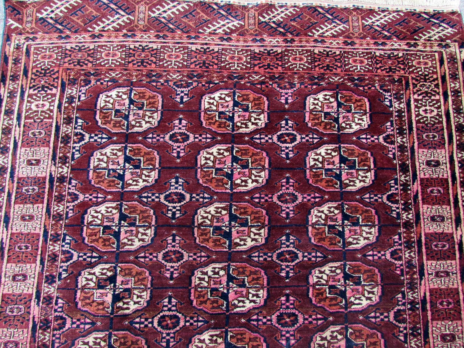 Handmade Antique Turkmen Tekke Rug, 1900s, 1Q0202 4