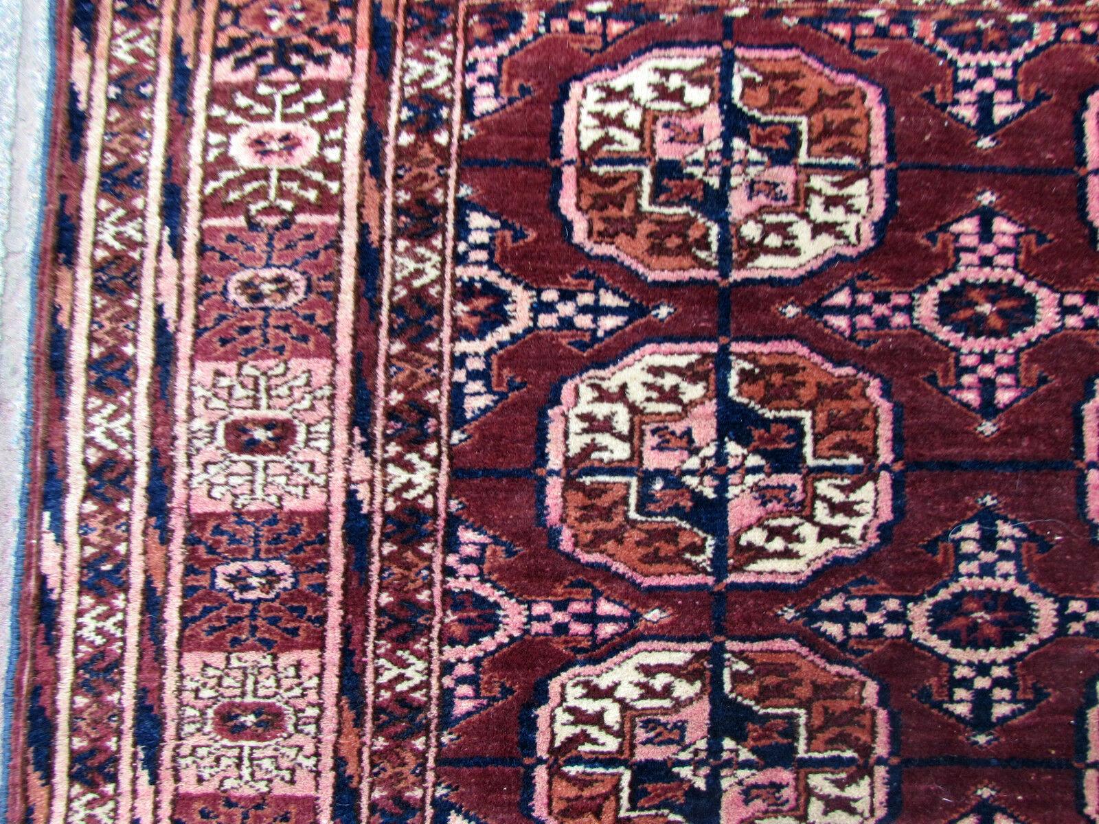 Handmade Antique Turkmen Tekke Rug, 1900s, 1Q0202 1