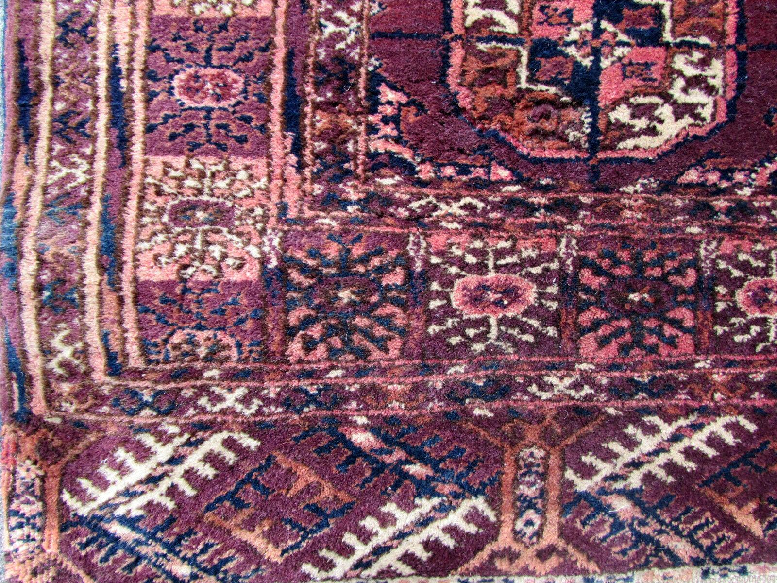 Handmade Antique Turkmen Tekke Rug, 1900s, 1Q0202 2
