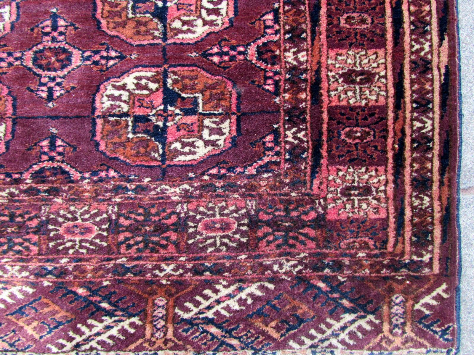 Handmade Antique Turkmen Tekke Rug, 1900s, 1Q0202 3