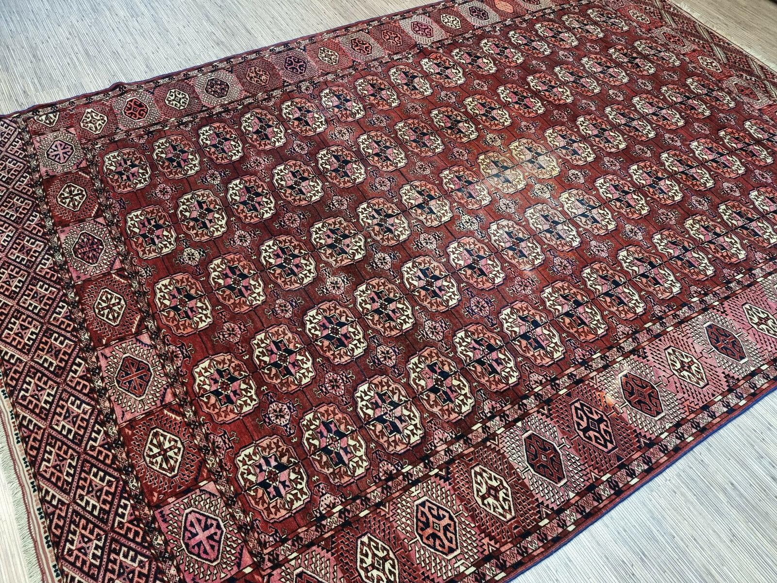 Handgefertigter antiker türkischer Tekke-Teppich 7,5' x 11,6', 1920er Jahre - 1D70 im Zustand „Gut“ im Angebot in Bordeaux, FR