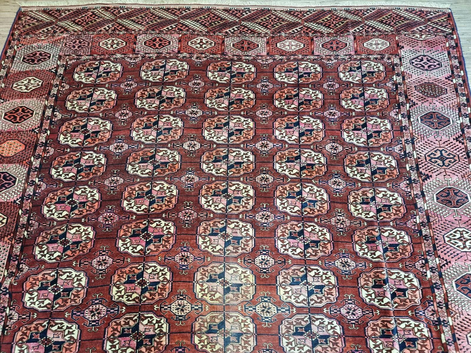 Handgefertigter antiker türkischer Tekke-Teppich 7,5' x 11,6', 1920er Jahre - 1D70 (Frühes 20. Jahrhundert) im Angebot