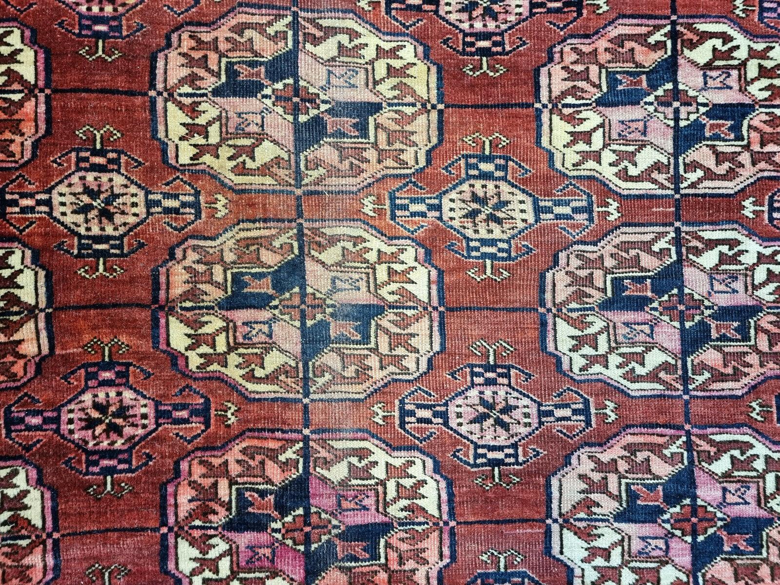 Handgefertigter antiker türkischer Tekke-Teppich 7,5' x 11,6', 1920er Jahre - 1D70 (Wolle) im Angebot