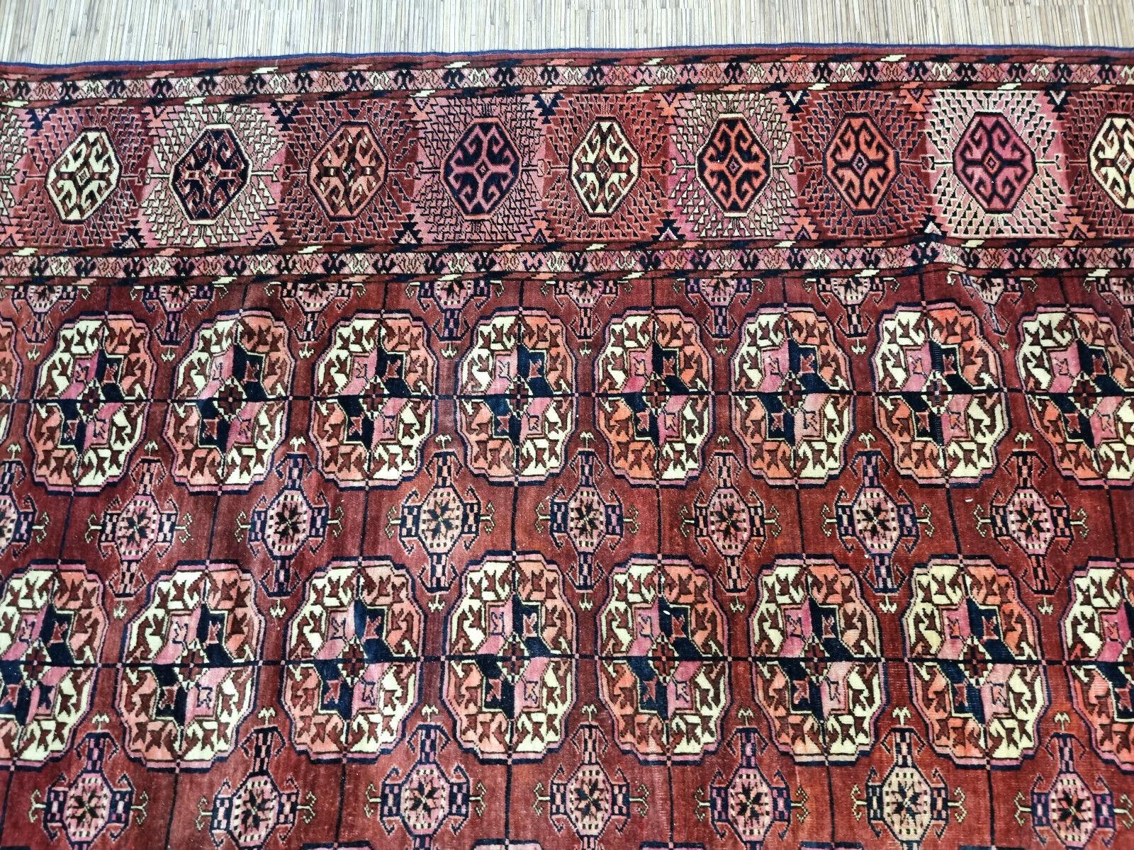 Handgefertigter antiker türkischer Tekke-Teppich 7,5' x 11,6', 1920er Jahre - 1D70 im Angebot 1