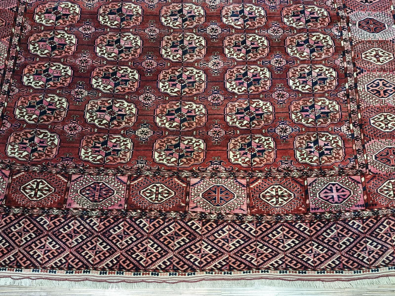 Handgefertigter antiker türkischer Tekke-Teppich 7,5' x 11,6', 1920er Jahre - 1D70 im Angebot 2