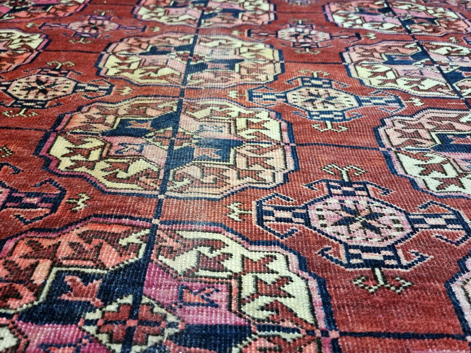 Handgefertigter antiker türkischer Tekke-Teppich 7,5' x 11,6', 1920er Jahre - 1D70 im Angebot 3