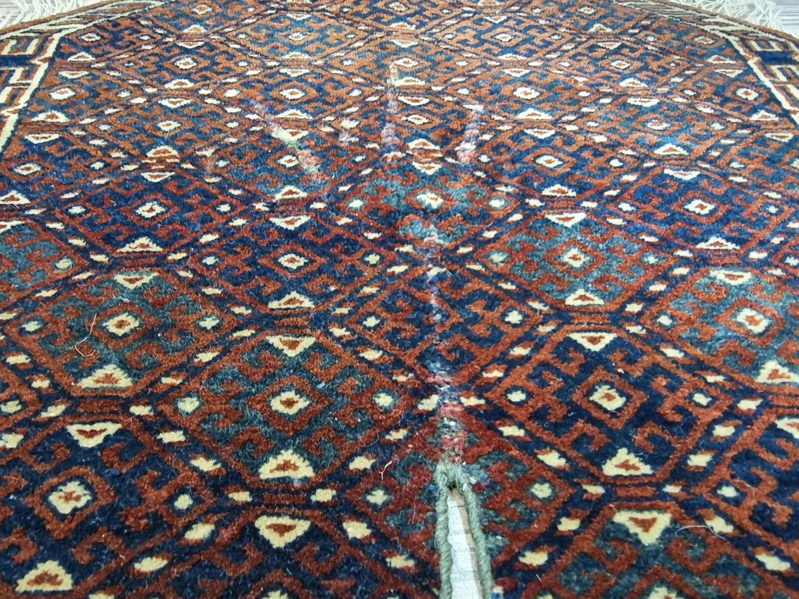 Tapis Yomud turc ancien de collection fait à la main 1,4' x 1,7' 1880s - 1D149 Bon état - En vente à Bordeaux, FR