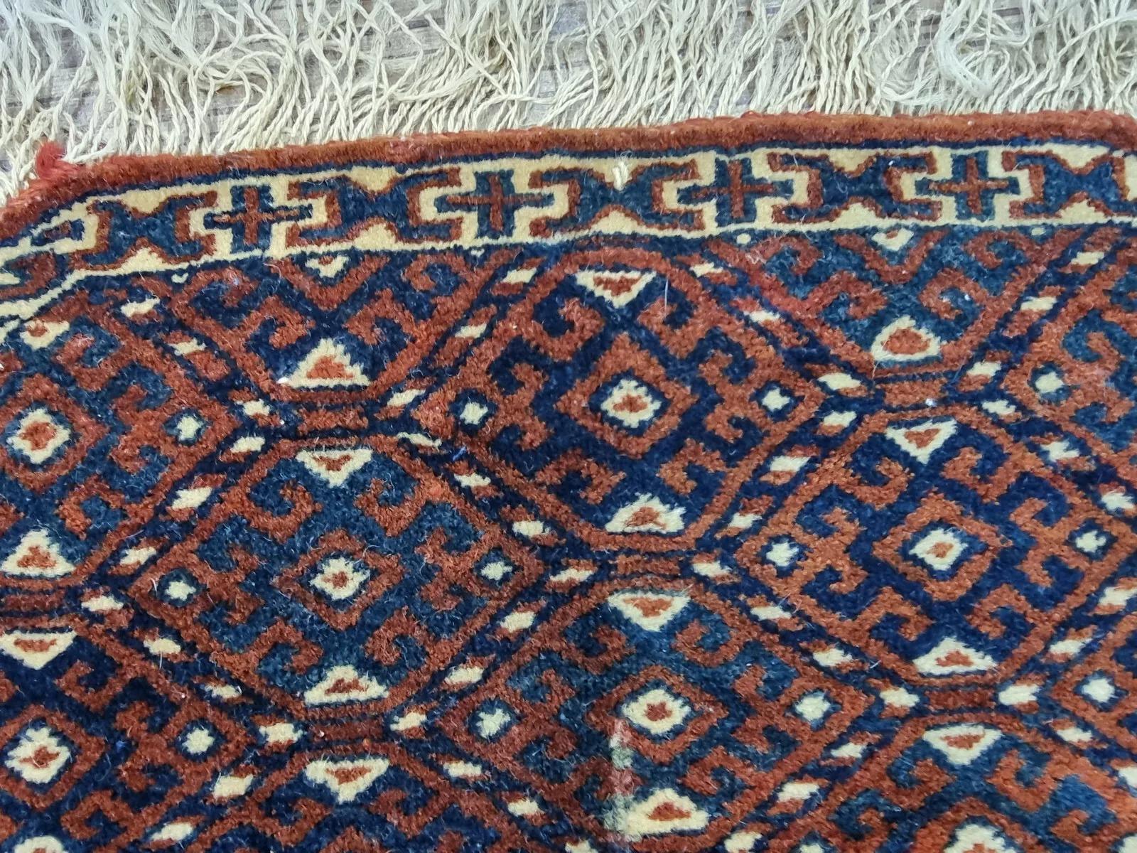 Fin du XIXe siècle Tapis Yomud turc ancien de collection fait à la main 1,4' x 1,7' 1880s - 1D149 en vente