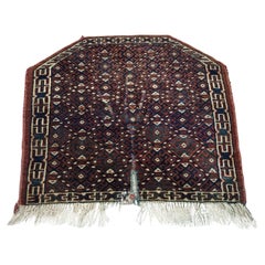 Tappeto antico Turkmen Yomud da collezione fatto a mano 1,4' x 1,7' del 1880 - 1D149