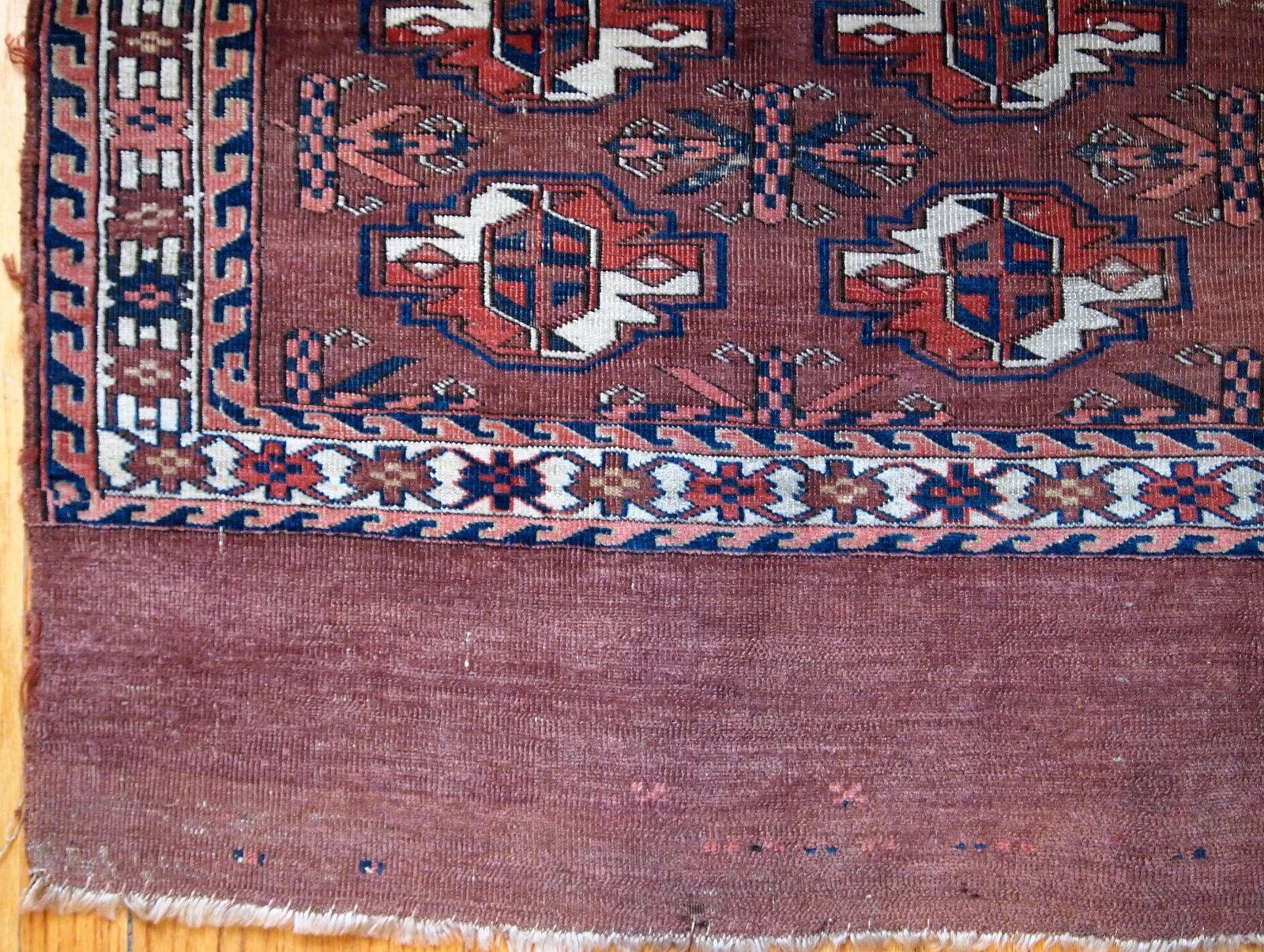Handmade Antique Turkmen Yomud Rug, 1880s, 1B601 For Sale 1