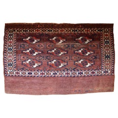 Handmade Antique Turkmen Yomud Rug, 1880s, 1B601