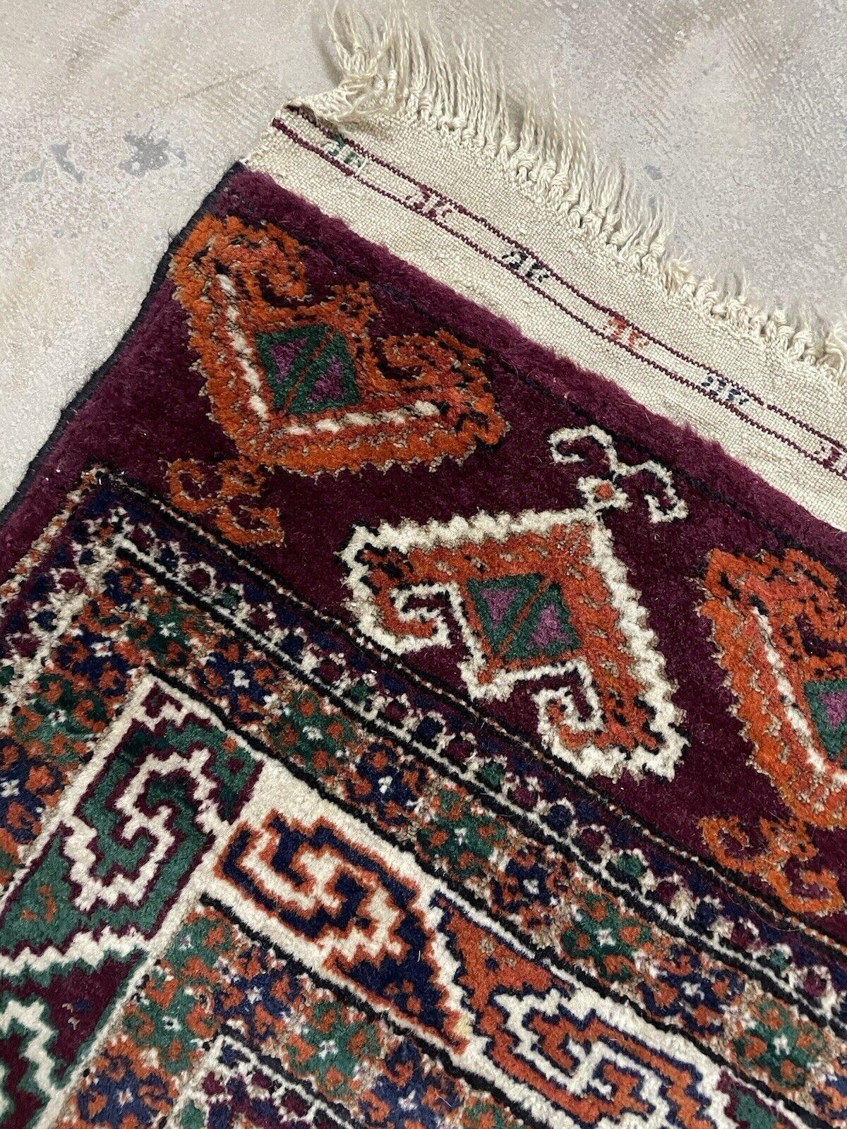 Tapis ancien Turkmen Yomud fait main 4.2' x 6.4' 1920s - 1N92 en vente 6
