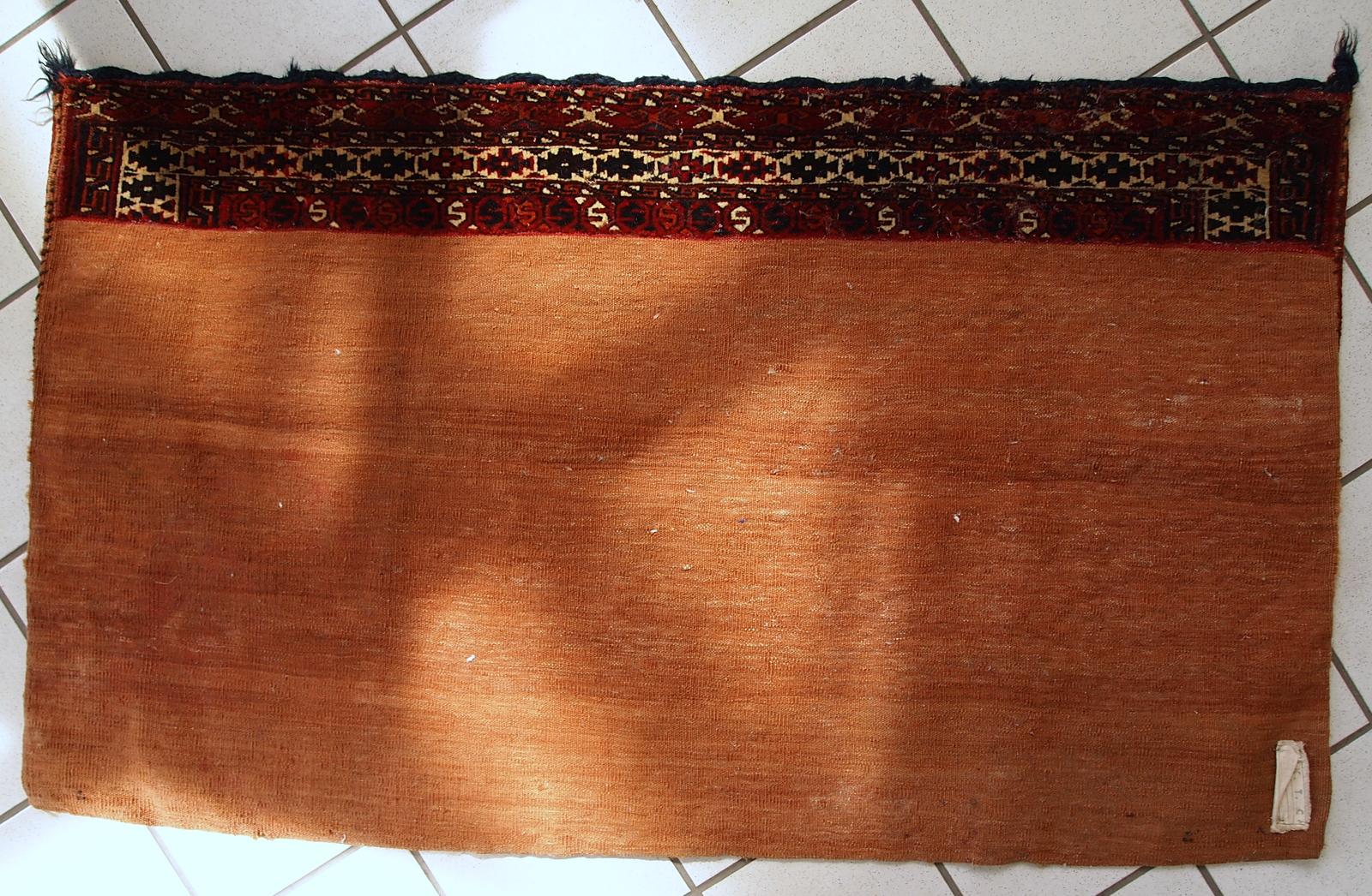 Handmade Antique Turkmen Yomud Torba Bag, 1900s, 1C725 For Sale 2