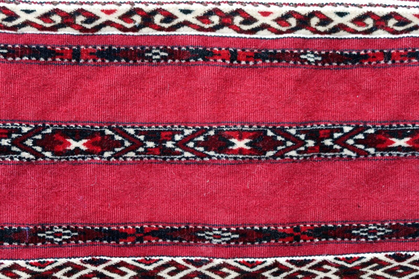 Handmade Antique Turkmen Yomud Torba Bag, 1930s, 1P88 For Sale 3