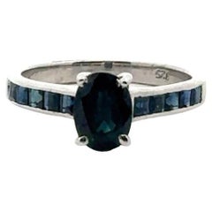 Handmade Antique Style Unisex Blue Sapphire Ring for Him in 925 Silver Jewelry