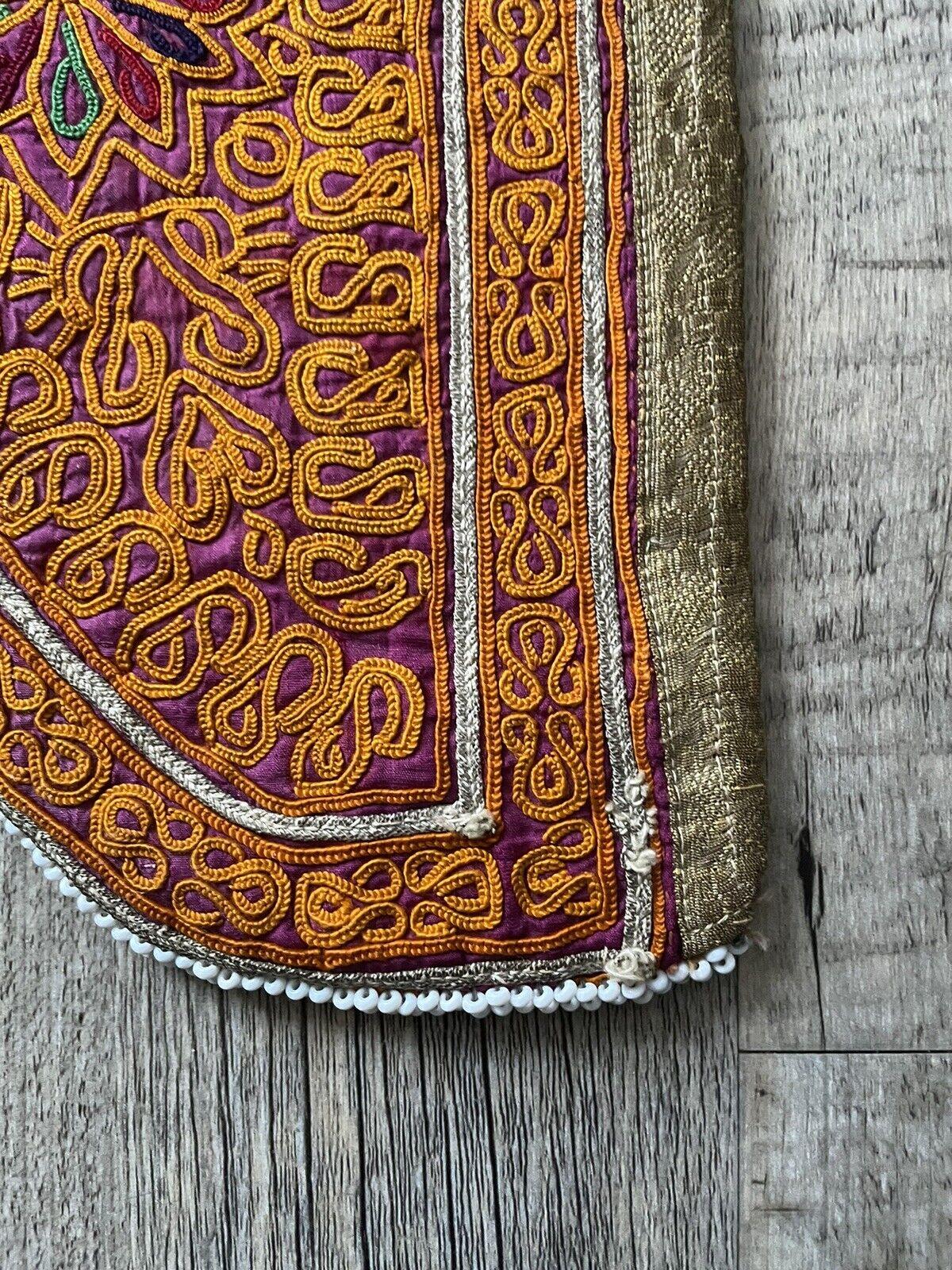 Wool Handmade Antique Uzbek Suzani Collectible Bag 8