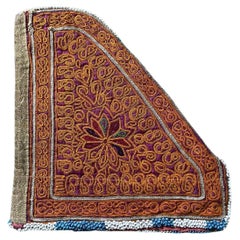 Sac de collection Suzani ouzbek ancien fait main 8" x 9", années 1920 - 1N16