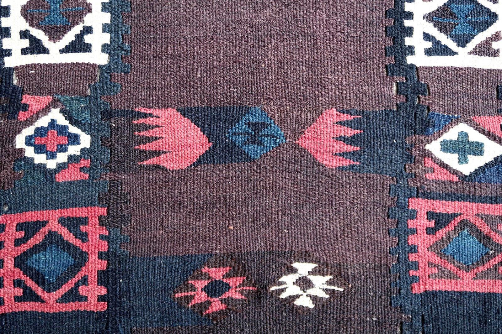 Handmade antique Veramin kilim runner original good condition. The rug is from the beginning of 20th century.

?- Condition: original good,

- circa 1900s,

- Size: 3' x 15' (92cm x 466cm),

- Material: wool,

- Country of origin: Middle