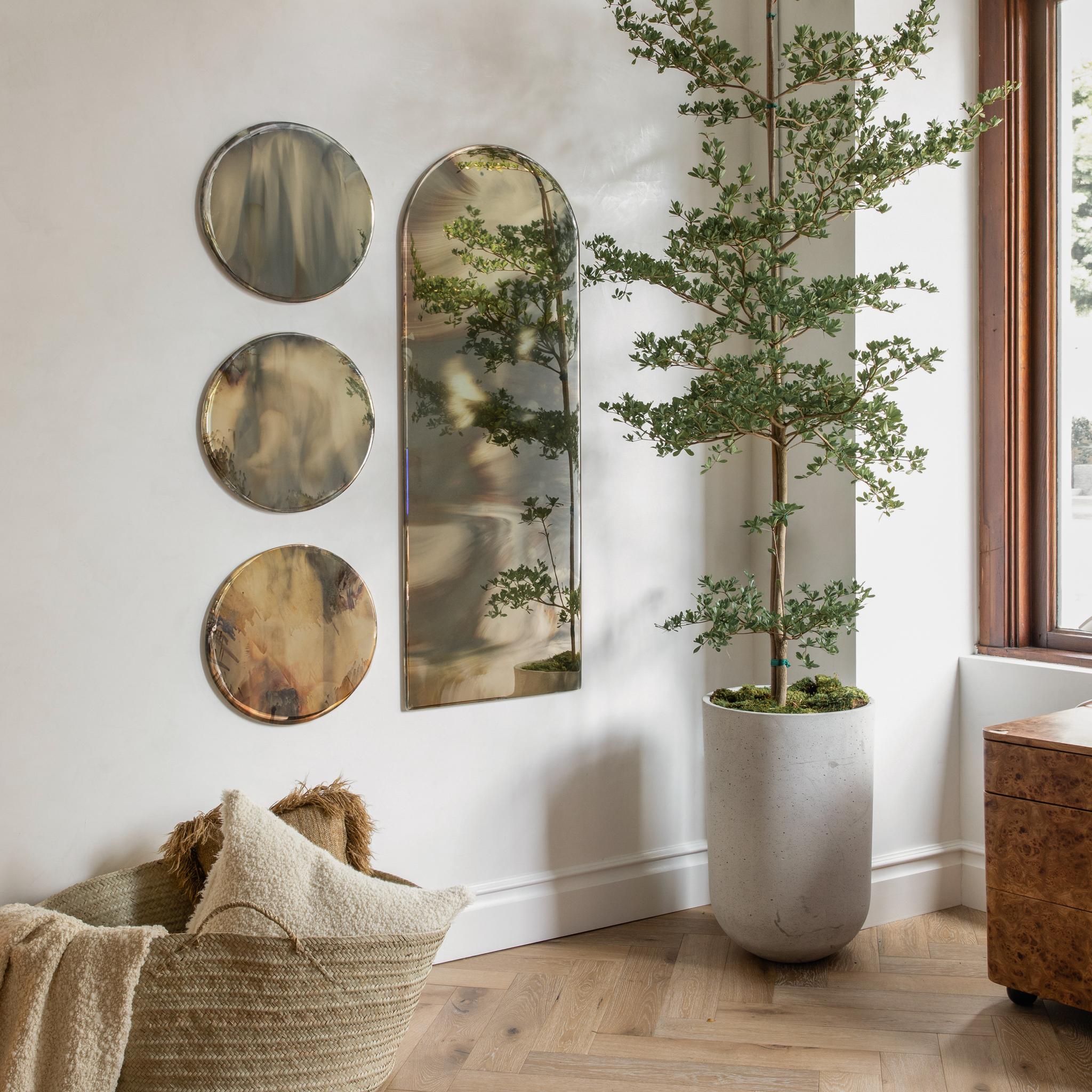 The Not-So-Vain antiqued mirror is handmade in San Diego, Ca. 
Inspired by vintage mirrors found at Flea Markets in Paris, we created our own one-of-a-kind mirrors that are truly a statement on their own. We offer the finest hand silvered glass