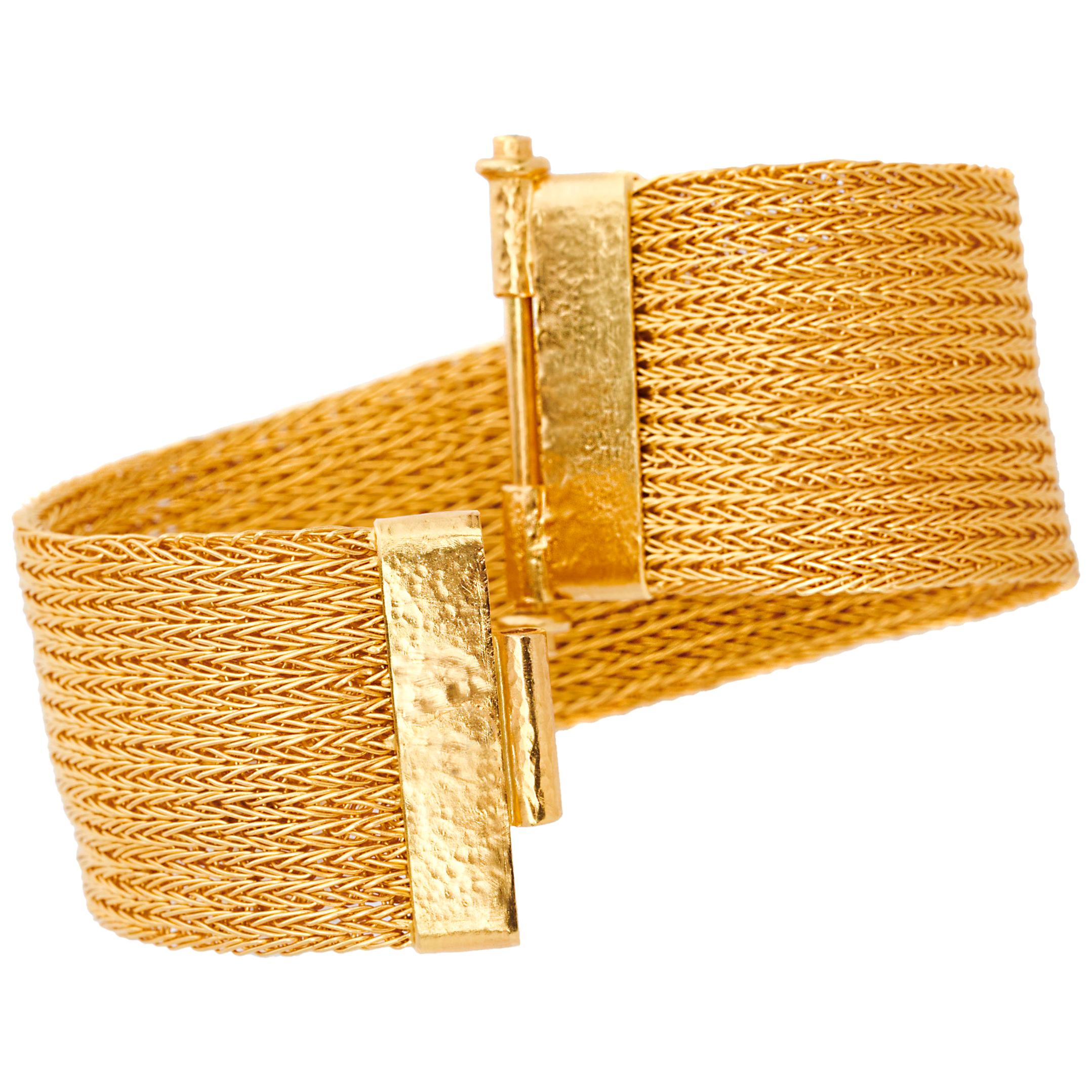 Handmade 'Arahni' Bracelet 18 Karat Yellow Gold For Sale