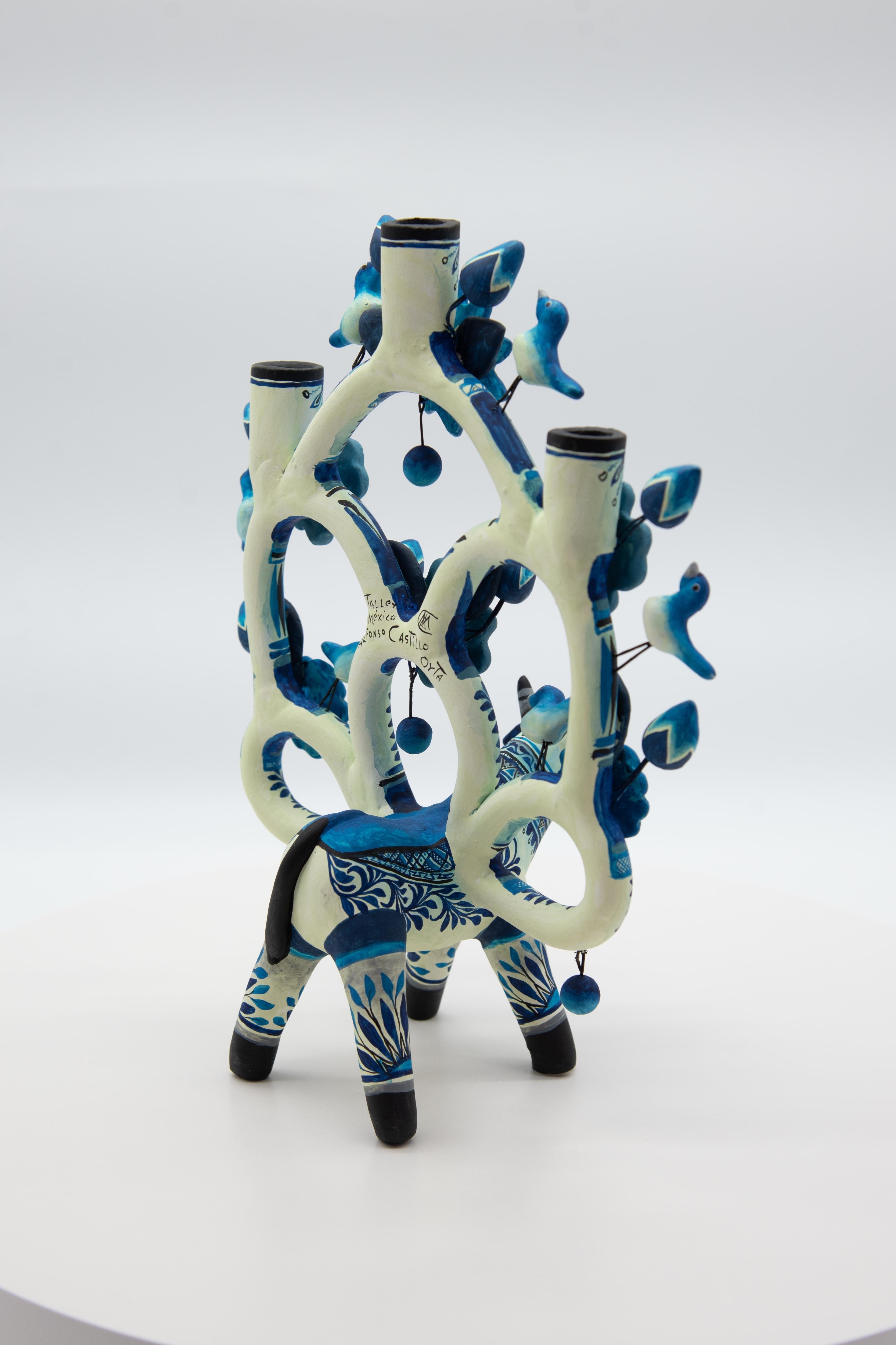 Handmade Arbol de la Vida Bull Traditional Clay Mexican Folk Art 5