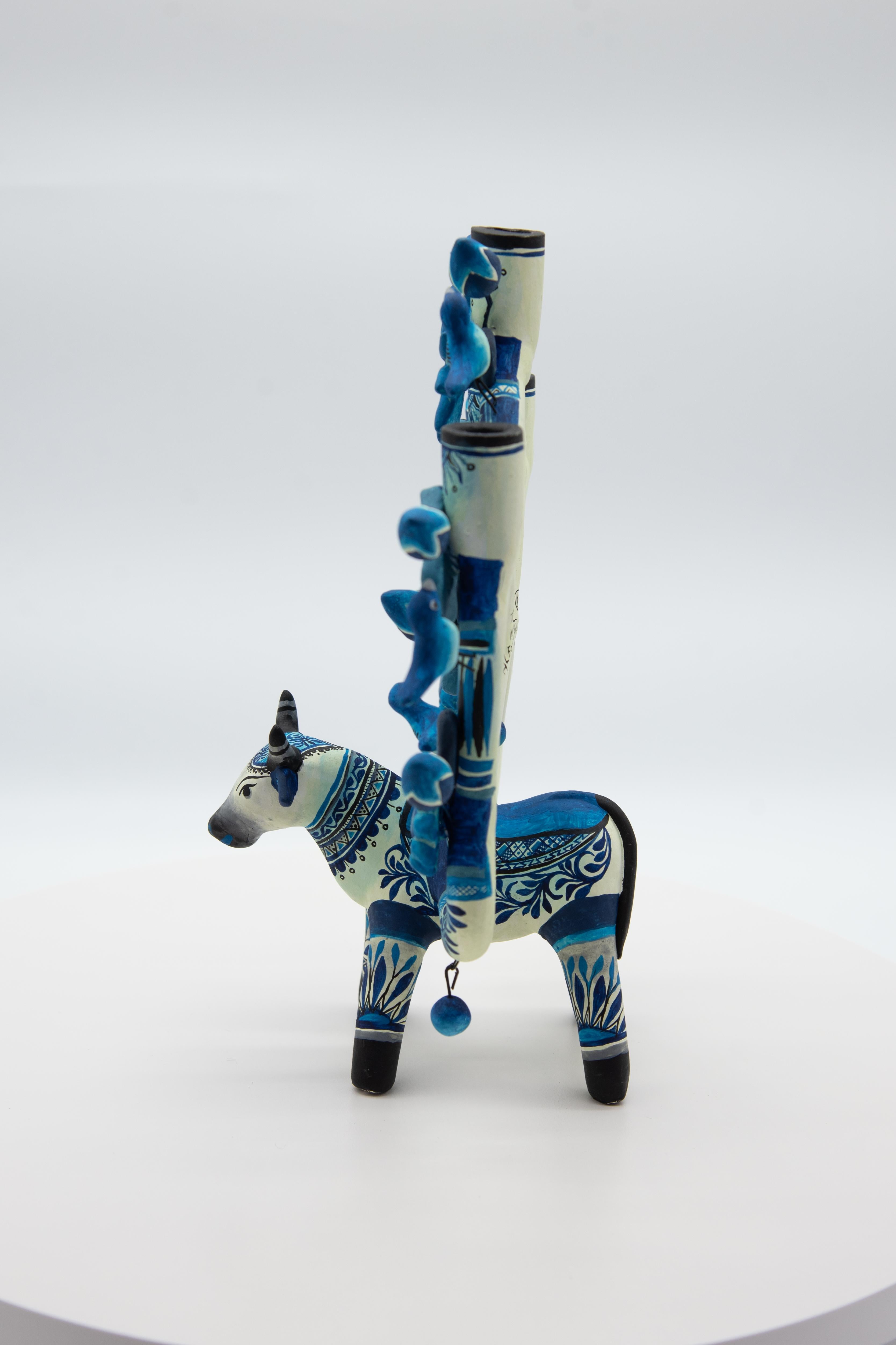 Handmade Arbol de la Vida Bull Traditional Clay Mexican Folk Art 3