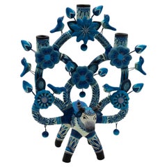 Handmade Arbol de la Vida Bull Traditional Clay Mexican Folk Art