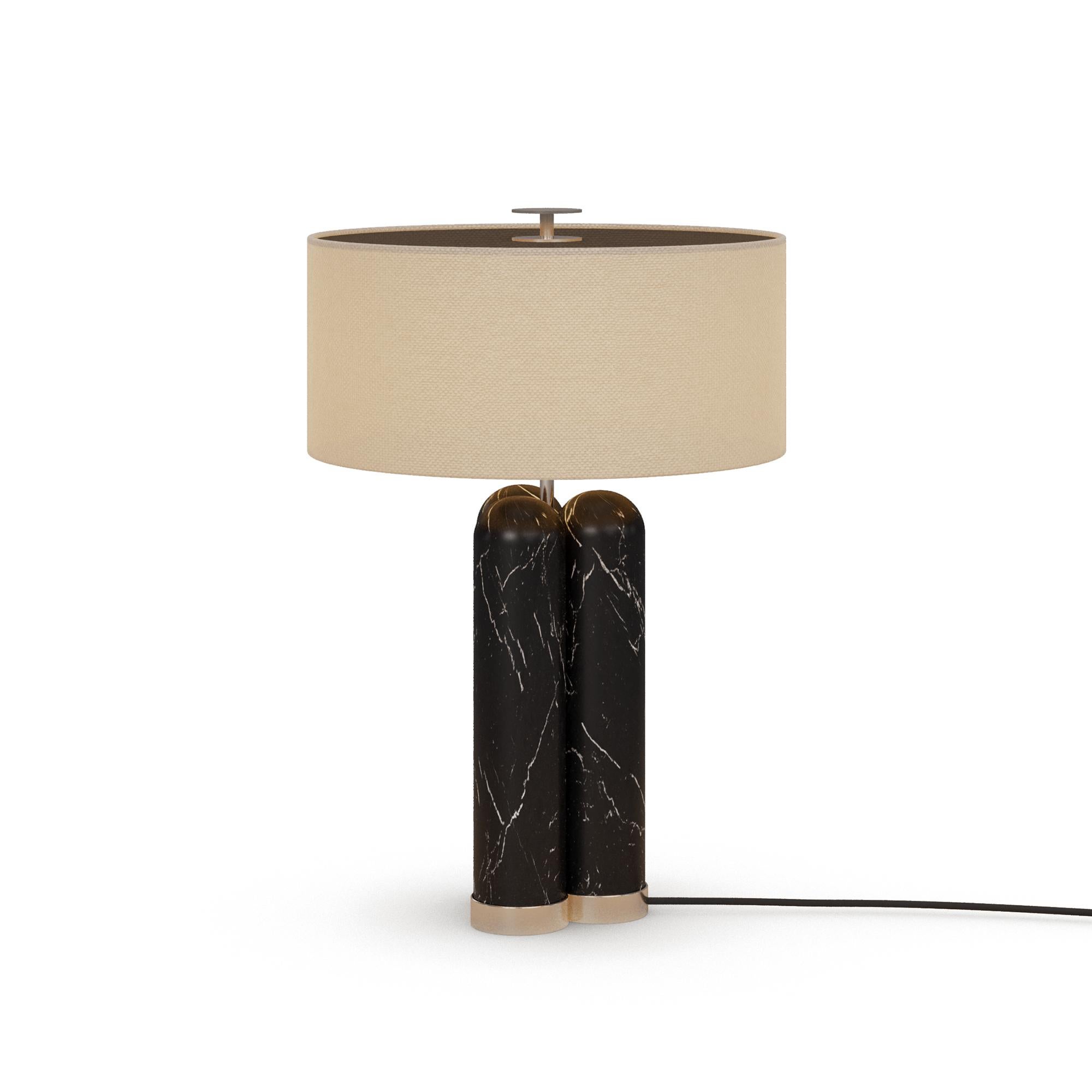 Lámpara de mesa Arnaud de mármol nero marquina hecha a mano by Nolita Harbour Portugués en venta