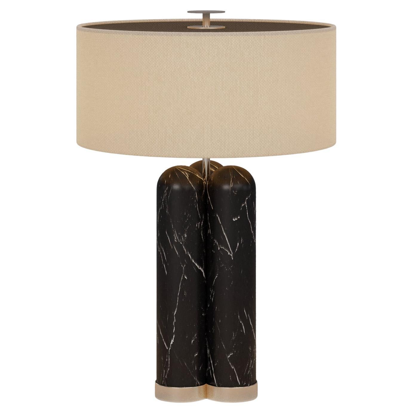 Lámpara de mesa Arnaud de mármol nero marquina hecha a mano by Nolita Harbour