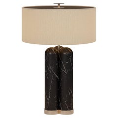 Lampe de table Arnaud en marbre Nero Marquina faite à la main par Nolita Harbour