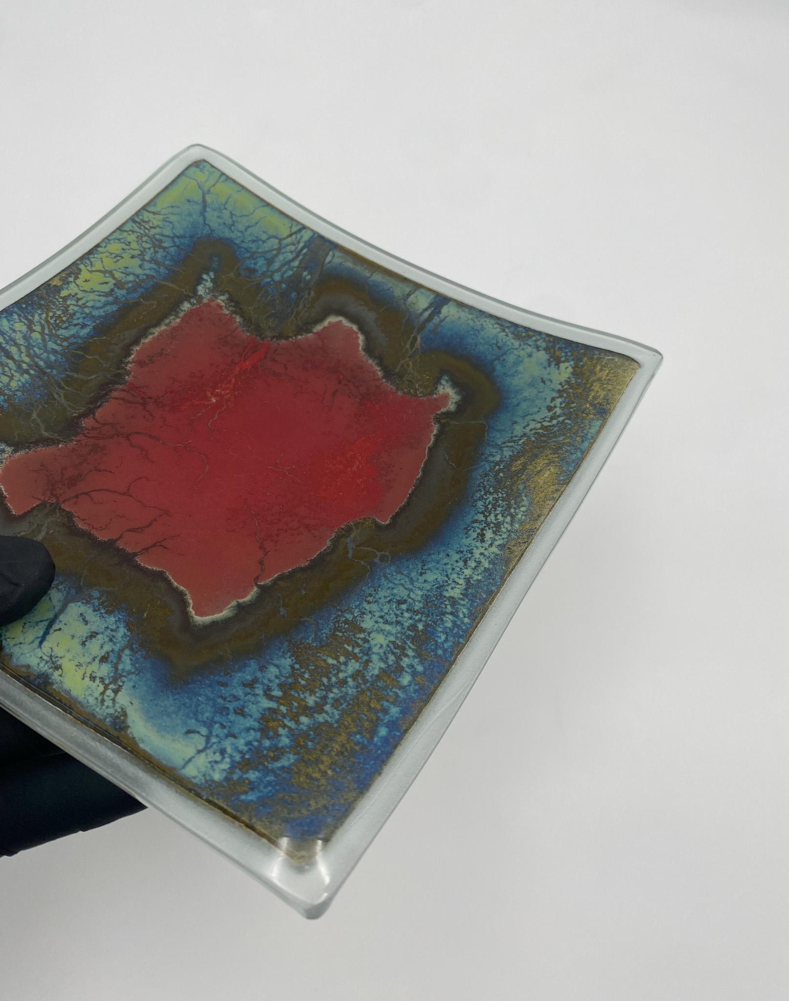 Handmade Art Glass Tray, United States, 1990's  For Sale 1