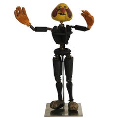 Handmade Articulated Wood Automoton Figural Doll Sculpture-Collectible Curiosity