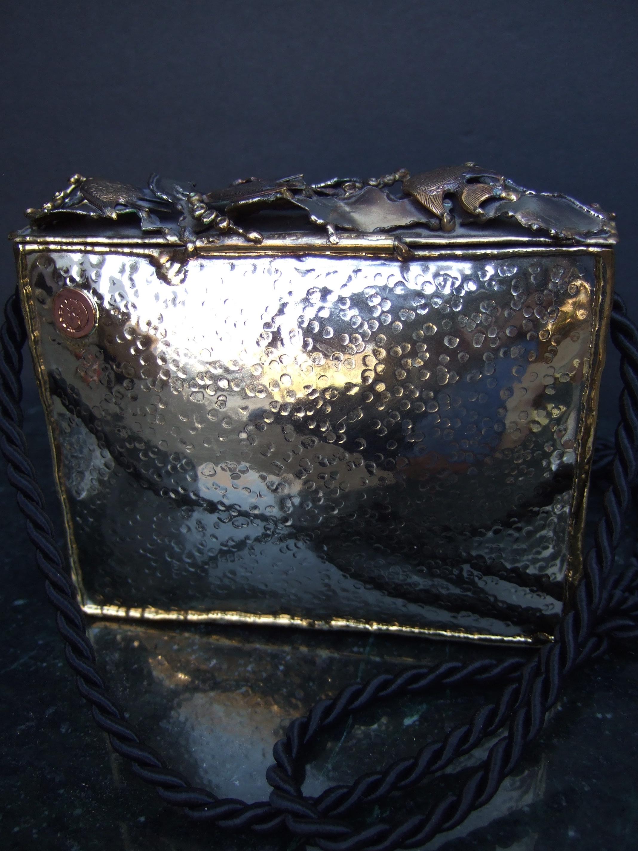 Handmade Artisan Mixed Metal Sea Life Themed Minaudiere' Evening Bag c 1980s 7