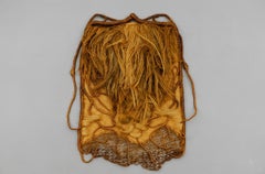 Murale d'artista fatto a mano in iuta, Scandinavia anni '60