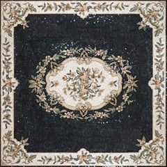 Handmade Artistic Marble Mosaic Rug Dimension and Colors Customizable