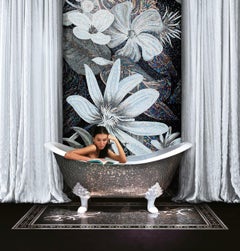 Handmade Artistic Marble Mosaic Rug Dimension and Colors Customizable