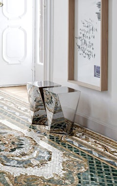 Alfombra de Mosaico de Mármol Artístico Hecho a Mano Dimensión y Colores Personalizable