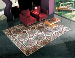 Handmade Artistic Marble Mosaic Rug Dimension and Colors Customizable