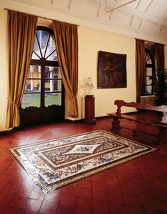Alfombra de Mosaico de Mármol Artístico Hecho a Mano Dimensión y Colores Personalizable