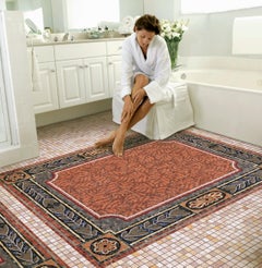 Handgefertigter handgefertigter Kunstmarmor-Mosaik-Teppich, Abmessungen und Farben anpassbar