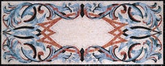 Handmade Artistic Marble Mosaic Rug Dimension and Colors Customizable