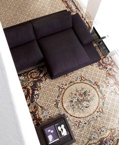 Handmade Artistic Marble Mosaic Rug Dimension and Colors Customizable