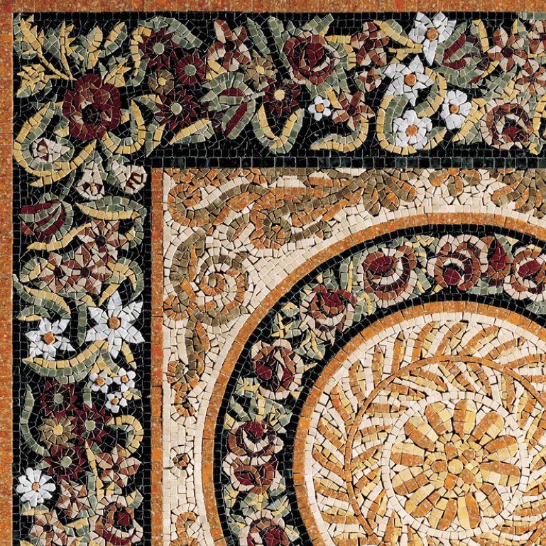 Handmade Artistic Marble Mosaic Rug Dimension und Farben anpassbar (Moderne) im Angebot