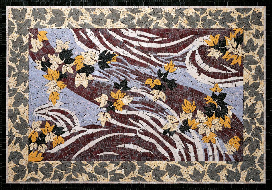 Handgefertigter handgefertigter Kunstmarmor-Mosaik-Teppich, Abmessungen und Farben anpassbar (Moderne) im Angebot
