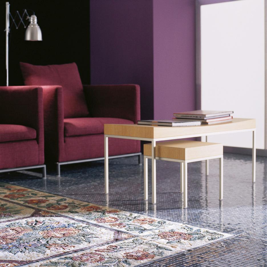 Handgefertigter handgefertigter Kunstmarmor-Mosaik-Teppich, Abmessungen und Farben anpassbar (Moderne) im Angebot